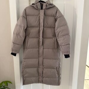 Quince Responsible Down Long Puffer Jacket Morel Grey Water Repellent Size S